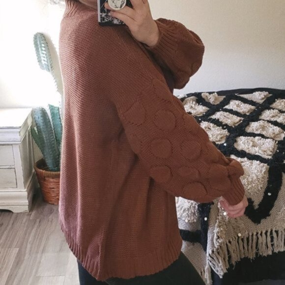 TOBI Shannon Oversized Bohemian Slouchy Chunky Knit Cardigan Balloon Sleeve Boho - Picture 6 of 15